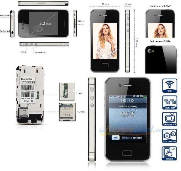 Celular Dual SIM Com 3,2 polegadas Touch Screen [CH0034601]